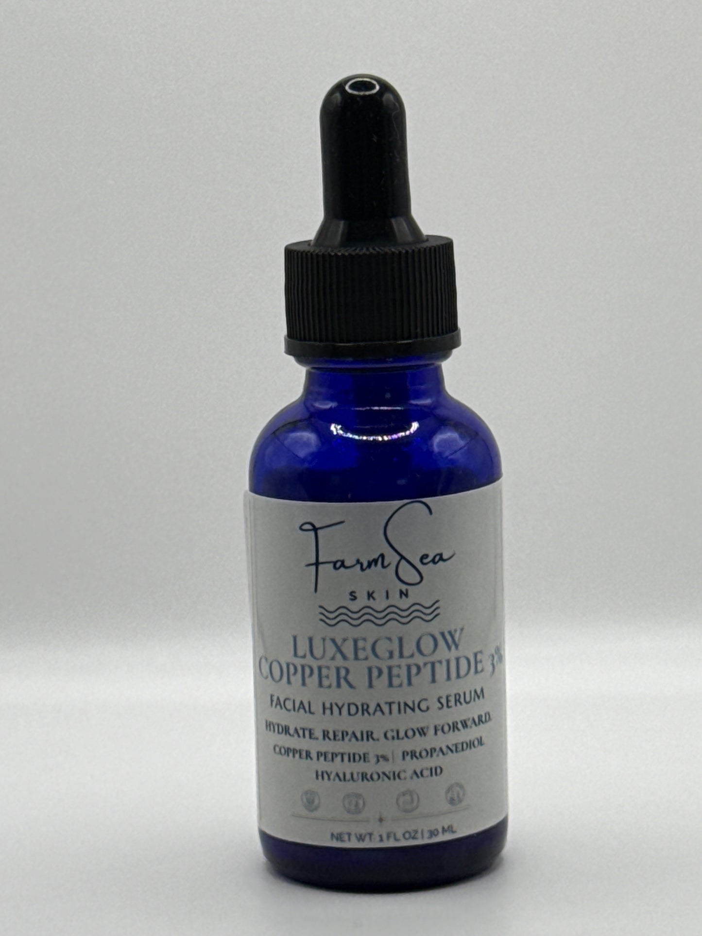 LuxeGlow Copper Peptide 3% Facial Serum ~ 1 oz.