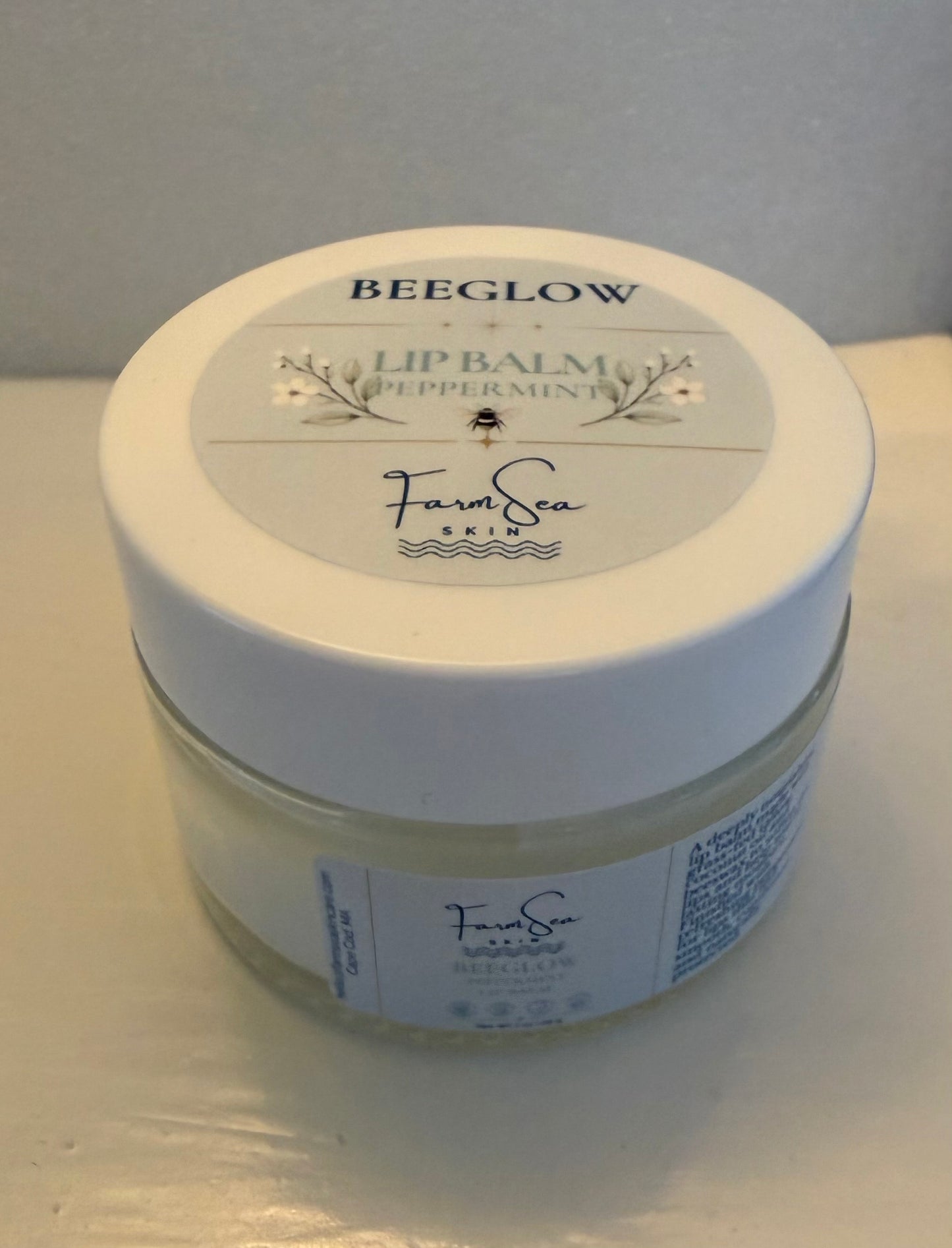 BeeGlow Lip Balm ~ 1 oz glass jar