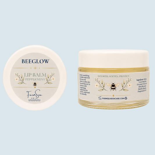 BeeGlow Lip Balm ~ 1 oz glass jar